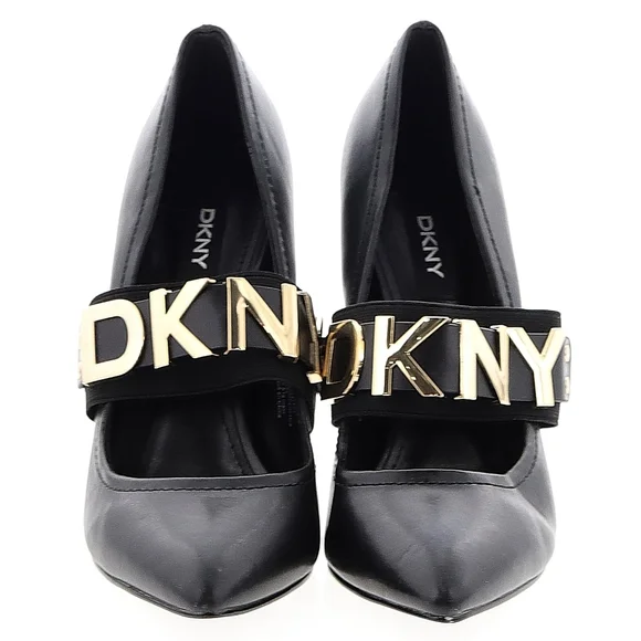 DKNY Black Leather Heels Stiletto Pumps
